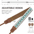Padwa Lifestyle Camera Strap - 1.5" Crazy Horse Cowhide Head Cotton Strap, Vintage Embroidery for Cameras