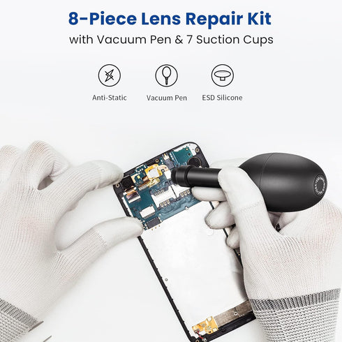Neewer 8-in-1 Lens Sucker Kit - IC Pick Up Vacuum Suction Pen with 7 Interchangeable Cups for Lens Repair