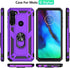 Androgate Purple Moto G Stylus/Pro Case with Tempered Glass Protectors, Ring Kickstand Car Mount, Shockproof Cover