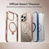 CASEKOO Desert Titanium Case - Rose Gold for iPhone 16 Pro Max, 360° Spin Magnetic Stand, 16FT Military Protection