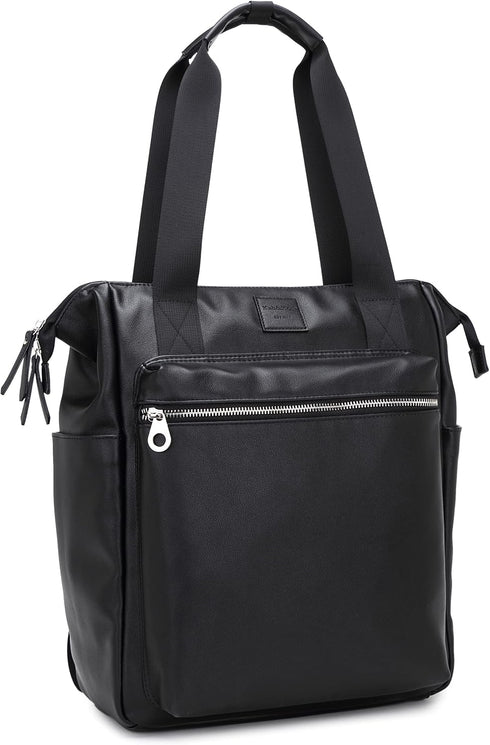Backpack 14-Inch Commuting, Kah&Kee Leather Convertible Tote for Women & Men | Laptop Diaper Bag, Office Work, Ideal