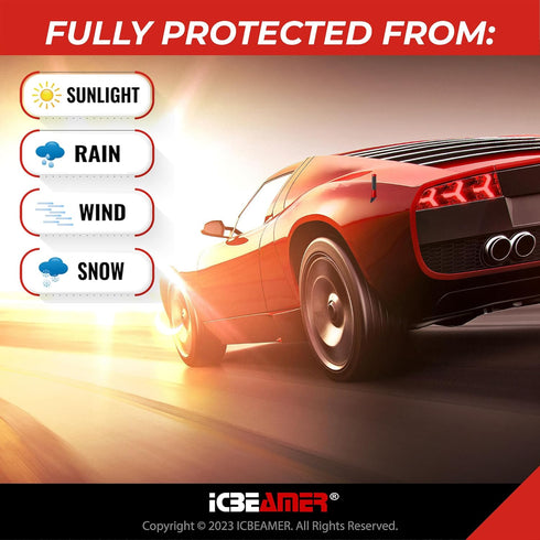 ICBEAMER 3" 76 mm Short Automotive Antenna, Carbon Fiber Polished Finish & Red Aluminum, Universal Fit for Car, Truck,