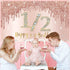 Happy 1/2 Birthday Banner Backdrop Decorations for Girls, Rose Gold Half Birthday Party Sign Supplies, Pink 6 Months