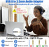 USB 3.0 Male to 3.5mm TRRS Female Headphone Jack Adapter, USB-A to Aux Audio Dongle Cable, 0.6 Feet