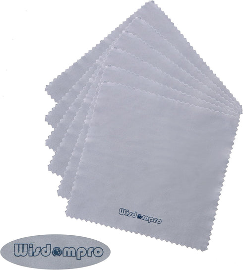 Wisdompro 12-Pack Microfiber Cleaning Cloth, 6 x 6 Inches for Camera, Glass, Cell Phone, and More