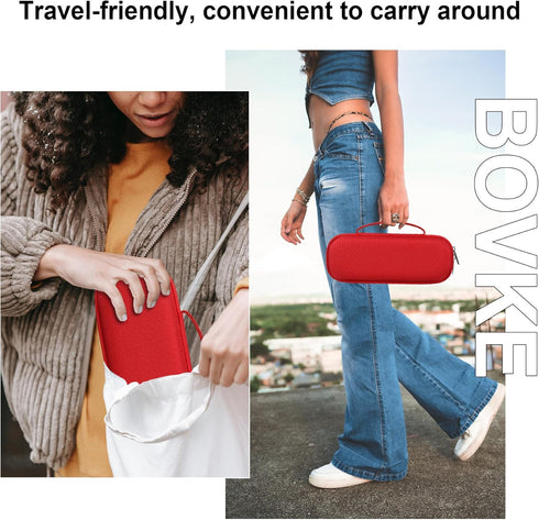 BOVKE Carrying Case Compatible with Beats Pill Wireless Bluetooth Speaker, Beats Pill Portable Speaker Holder Bag with Extra Mesh Pocket for Charging Cables, Red