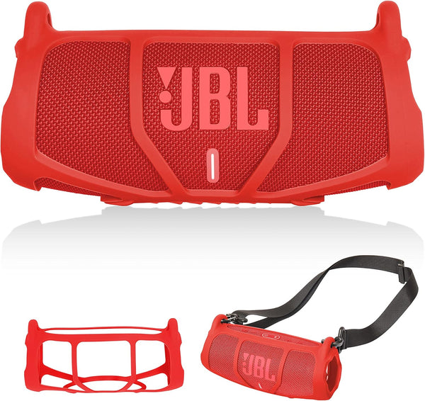 GETGEAR Silicone Cover Sleeve for JBL Charge 5, Portable Bluetooth Speaker, Featured Design with More Protection, Red