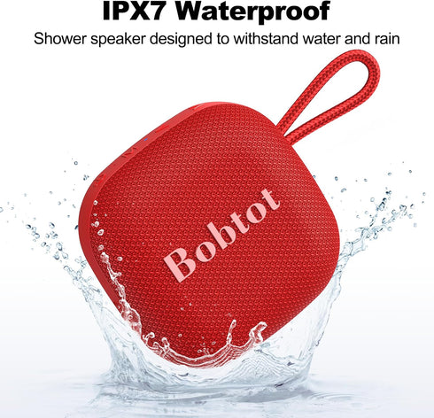 Bobtot IPX7 16H Portable Bluetooth Speakers, Wireless Waterproof Mini Speaker with Playtime, Loud Stereo Sound, TWS