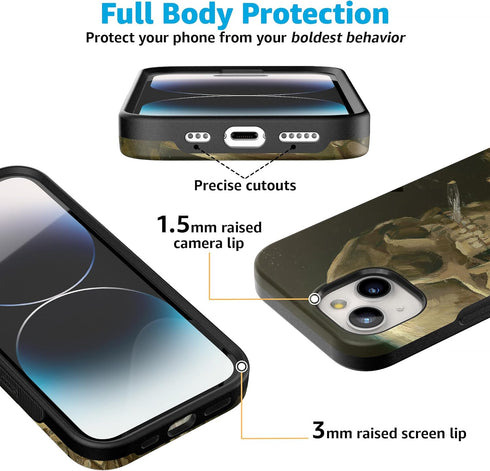 Casely iPhone 15 Case | After Hours | Van Gogh Skeleton | Bold Case | Compatible with MagSafe