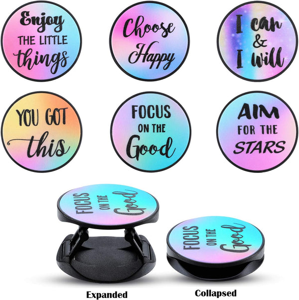 Frienda 6 Pieces Cell Phone Grip Holder Stand - Inspirational Quote Grip Holder for Most Phones