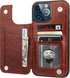 ONETOP Compatible with iPhone 13 Pro Max Wallet Case, PU Leather Kickstand with Card Holder, Shockproof Cover (Brown)