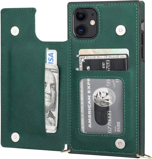 KIHUWEY 11 Crossbody Wallet Case with Card Slots, Embossed Mandala Pattern, Protective Kickstand Cover