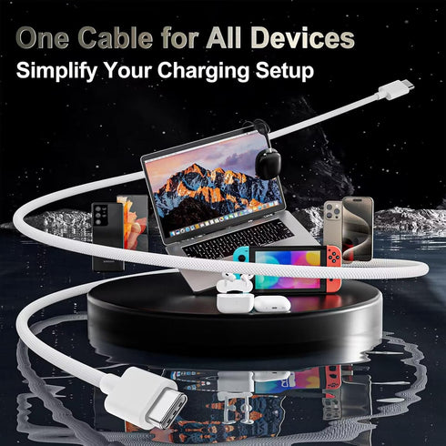 Quntis USB C Cable, USBC to USBC Fast Charging Cable Nylon Braided (6ft 60W) for iPhone 15, iPad Mini 6, MacBook Pro