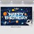 Sumind Space Happy Birthday Decorations, Astronaut Rocket Backdrop Banner for Kids Boys Party, 72.8 x 43.3 Inches