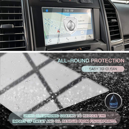 CDEFG Center Control Navigation Touch Screen Protector for 2014-2020 Ford F150 F250 Raptor 8 Inch, Tempered Glass