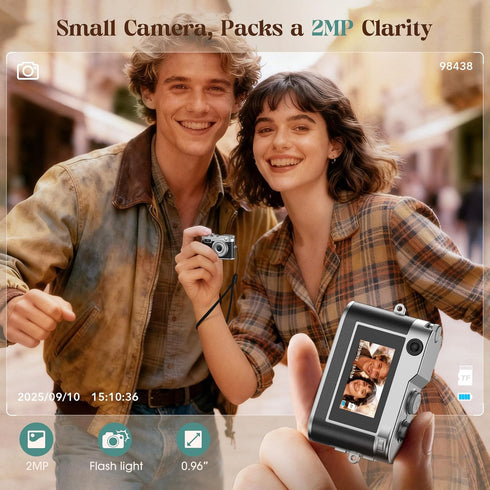 HOTU 1080P 2MP 32G Mini Digital Camera, Keychain Camera HD with Lens, Flash, Video Recording, Card Included, Portable