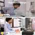 BONTEC Dual Monitor Stand Riser with Smartphone Holder, Adjustable Length & Swivel Angle, Ergonomic Wooden Desktop
