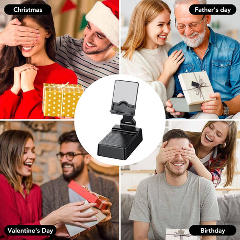 taopodo Multifunctional Cell Phone Stand with Wireless Bluetooth Speaker and Anti-Slip Base, HD Stereo Compatible