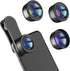 Phone Camera Lens - Upgraded 3 in 1 Kit: Fisheye, Macro, Wide Angle