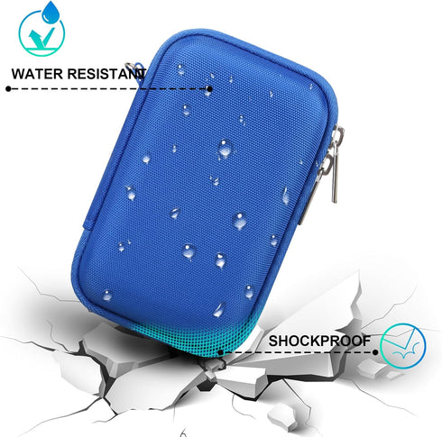 BOVKE Carrying Case for JBL Go 4 Portable Bluetooth Wireless Speaker, Extra Mesh Pocket for Accessories (Blue)