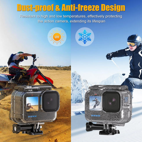 Waterproof Case with Dive Filters for GoPro Hero 12/11/10/9 Black, 230FT Underwater Protective Housing Dive Kit