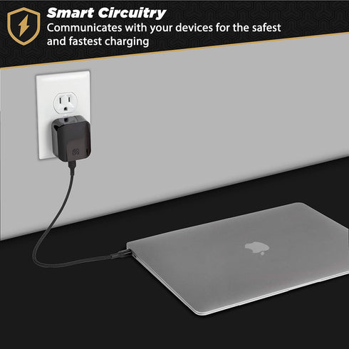 Scosche HPDC60-SP Powervolt 60W USB Type-C Wall Quick Charger, Compatible with All Power Delivery Devices in Black