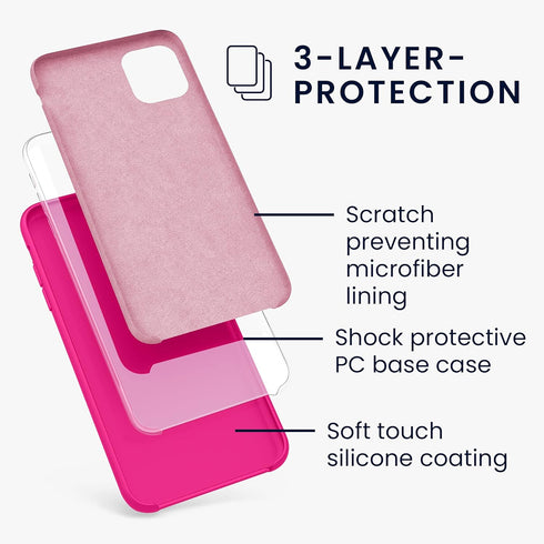 kwmobile Case Compatible with Apple iPhone 11, TPU Silicone Phone Cover with Soft Finish, Neon Pink