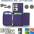 Asuwish Wallet Case for Samsung Galaxy S21 Ultra 5G - Leather, Zipper Card Holder, Tempered Glass Protector, Purple.