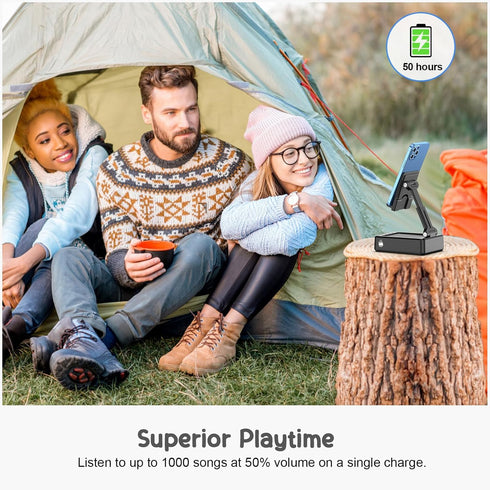 Gifts for Men Women Foldable Cellphone Stand with Bluetooth Speaker and Power Bank, Birthday Gift Idea for Parents