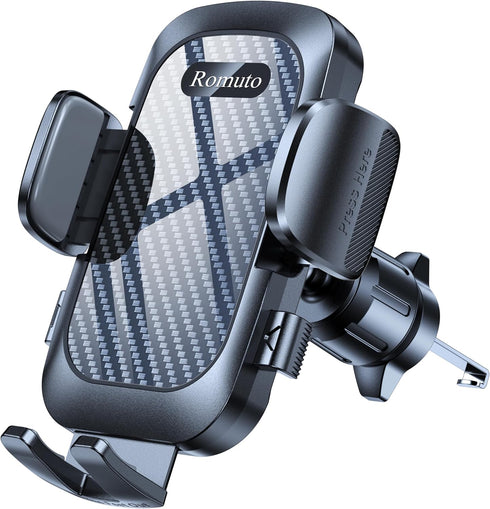 Car Phone Holder Mount with 36mm Longer Metal Hook Clip, Hands-Free Phone Holder for Car Vent, Compatible with iPhone