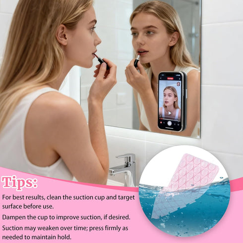 Yuibthr 8 Pack (8 Silicone Suction Cup Phone Case Mount Double Sided Detachable, Reusable Strong Grip Holder Hands-Free