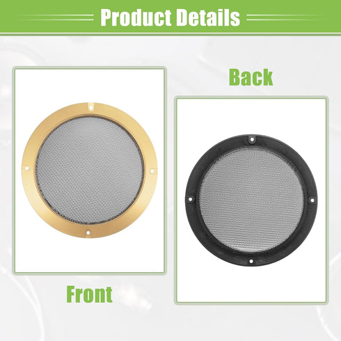 ACROPIX Universal 6.5" Car Speaker Grills Cover Mesh, Round 6.5 Inch Audio Speaker Subwoofer Guard Protector Case with