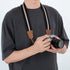 Padwa Lifestyle Black Striped Camera Strap - 1.5" Wide Vintage Crazy Horse Cowhide Head Cotton Straps,Adjustable Neck Shoulder Woven Camera Straps for All DSLR Cameras and Photographers Christmas gift