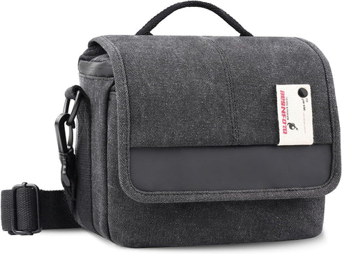 Besnfoto Small Waterproof Camera Bag Purse, Messenger Shoulder Bag for Mirrorless DSLR, Black Gray