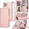 Tekcoo Wallet Case for iPhone 11 (6.1 inch) 2019, Luxury ID Cash Credit Card Slots Holder, Rose Gold