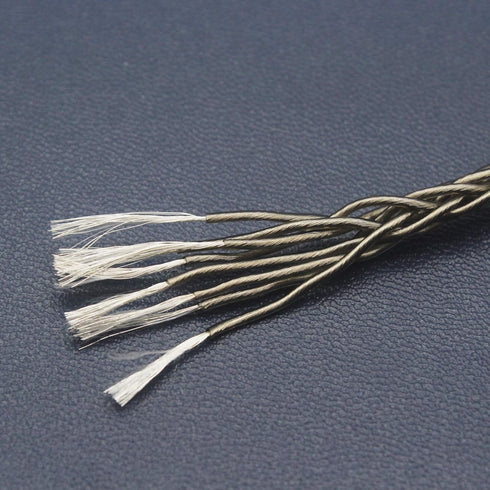 Youkamoo 8 Core Braided Silver Plated Replacement Cable for Hifiman HE4XX, 3.5mm to Dual 3.5mm Male