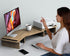 Zimilar Large Oak Dual Monitor Stand Riser with Adjustable Length and Angle, Wood Monitor Stand for 2 Monitors with