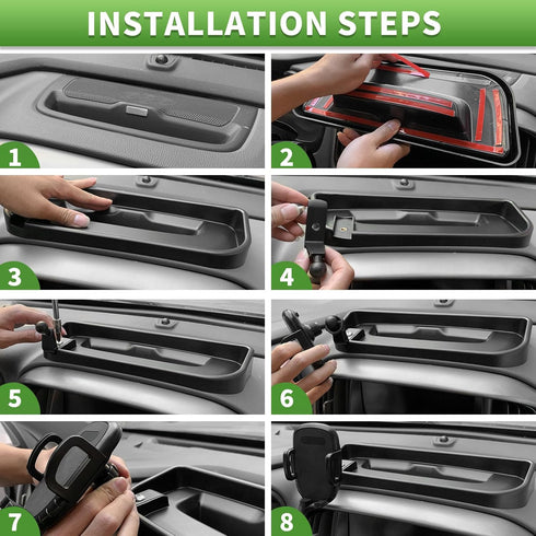 Multi-Mount Metal Dash Phone Holder for 2014-2022 Chevy Colorado/GMC Canyon, Phone Mount Storage Tray