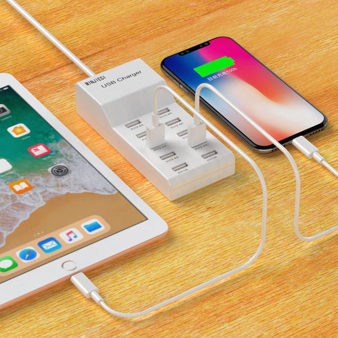 USB Charging Stations, 50W 10A, 10 Ports Multiple Charging Block/Power USB Strip for iPhone, Android, Smartphone,