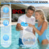 FluSing 3 1 IP68 in Floating Pool Speaker with Digital Thermometer,Bluetooth Pool Speaker with Colorful Lights,TWS