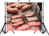 KeyWork 8x8ft Smoky BBQ Meat Assortment Backdrop Sausages Beef Slices Photography Background for Catering Event