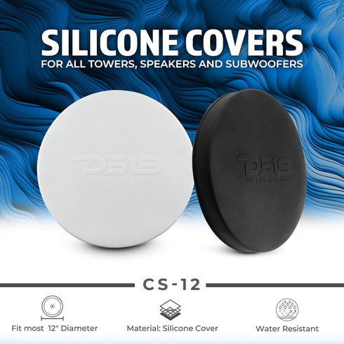 DS18 Hydro CS-12/WH 12" Silicone Marine Speaker Cover, Sun, Water, Dust Protection, Special Edition (Pair)