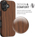 kwmobile 17 Wood Optics Case Compatible with Apple iPhone - TPU Protective Cover in Two-Tone Wood Design - Woodgrain