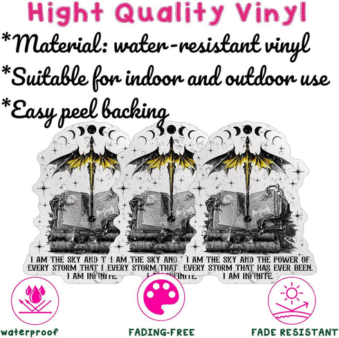 (3PCS) Fourth Wing Inspired Dragon Rider Sticker, Fantasy Books Bookish Decal, 3" Die-Cut Waterproof Vinyl Sticker