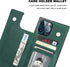 Bocasal Crossbody Wallet Case for iPhone 12 Pro Max, PU Leather Credit Card Holder, Shockproof Detachable Strap, Green