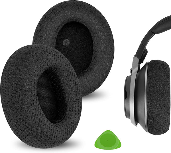Geekria Comfort Mesh Fabric Replacement Ear Pads for Turtle Beach Stealth Pro Headphones (Black)