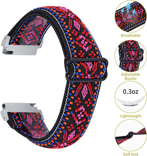 Elastic Wristbands Compatible with Embr Wave 2, Soft Breathable Nylon Loop Adjustable Quick Release Replacement Strap