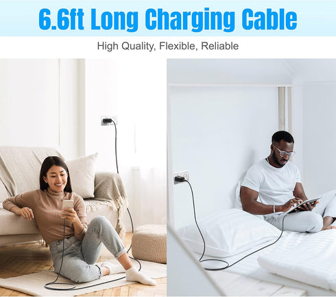 Samsung USB-C Charging Cable 6.6ft, Type C Fast Charger for Galaxy S23/S22/S21/S20/S10e/Note20/2-Pack.