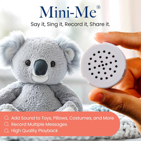 VOICEGIFT 60-Second 1-Pack Mini-Me, Multi-Message Audio Recorder for Plush Toys, Quilts, Pillow, Crafts, Playful Mini