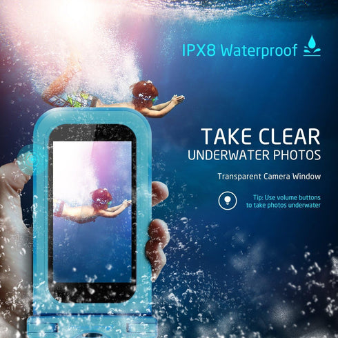 Waterproof Phone Case, 2-Pack IPX8 Lanyard Waterproof Phone Pouch, Universal Clear Dry Bag for iPhone 15 14 13 12 Pro Max Plus Samsung Galaxy S24 S23 S22 Note Google Pixel HTC up to 7.5"